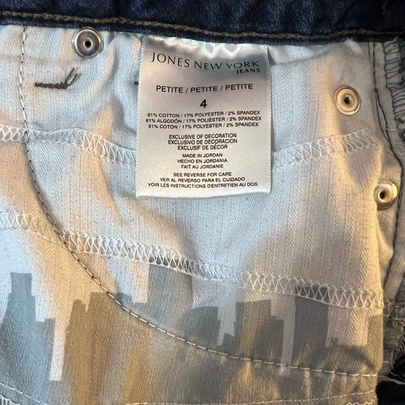 Jones New York Jeans Lexington Straight Slimming Dark Wash Stretch Denim - Picture 6 of 9